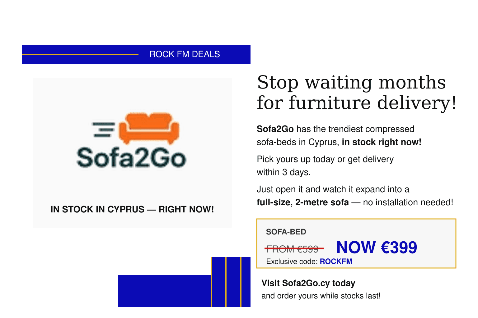 Rock FM Cyprus - Rock Deal: Sofa2Go